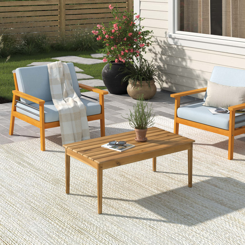 Sand & Stable Savanna Acacia Outdoor Coffee Table & Reviews Wayfair